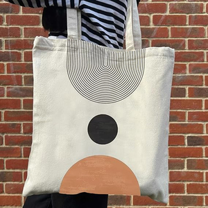 Bolsa de Mano de Lona de Algodón con Logotipo Personalizado al por Mayor, Bolsa de Compras Lisa Personalizada con Cierre Abierto para Sublimación de Verano, Bolsa de Mano en Blanco - Product Image 6