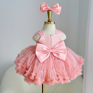 Robe de soirée princesse florale pour filles 181, en tulle doux, avec col perlé et détail taille tulipe, personnalisable, vente en gros - Product Image 5