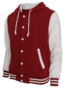 Custom Logo Printing Hoodie Baseball Jacket Varsity Cotton Letterman Jacket <b>Fleece</b> Jacket Oversized Button Hoodie Jacket - Product Image 2