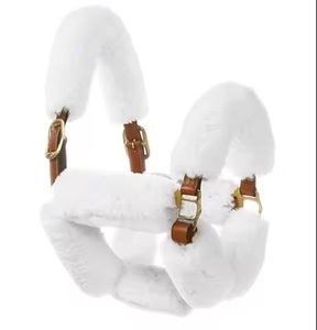 Cabestro Profesional de Cuero de Alta Calidad con Forro de Peluche y Acolchado de Piel Sintética Blanca, Opciones de Personalización, Estilo Occidental - Product Image 2