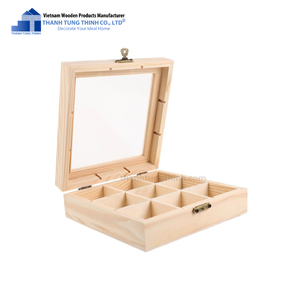 Wooden Storage <b>Box</b> With 10 Compartments Matte Finish Minimalist Design Durable For Organizing Small Items - Product Image 6