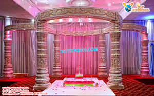 Mariage à thème Bollywood blanc Mandap Kenya mariage asiatique Maharaja Mandap décoration personnalisée Grand Jodha Mandap mariages hindous USA - Product Image 5