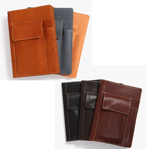 ปกสมุดโน้ตหนังแพะแบบเติมได้ ขนาด A5 พร้อมที่ใส่ปากกา ช่องใส่โทรศัพท์ ปกสมุดจดบันทึกทำมือ - Product Image 3