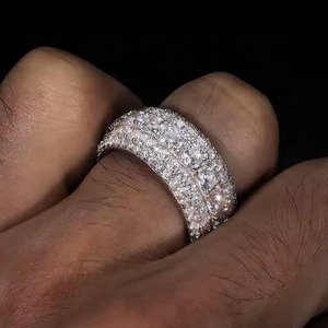 Custom Design New Heavy <b>Iced</b> Out Hip Hop Bling Rapper Diamond <b>Ring</b> Trendy Moissanite Diamond Wedding <b>Ring</b> for Men - Product Image 1