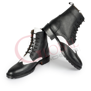 Botas de cuero con cordones y punta de ala estilo Brogue vintage para hombre, suela de goma duradera, estilo clásico informal para caballero. - Product Image 6