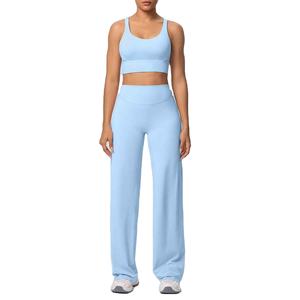 Soutien-gorge de sport sans couture, respirant, écologique, léger, à maintien élevé, avec logo cristallin sur le devant, couleur unie, pour le yoga - Product Image 3