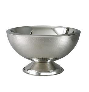 Cuenco de punzonado de estaño italiano artesanal, elegante cuenco de vino con pedestal y bordes de gadroon, elegante artículos de bar grandes para decoración de mesa - Product Image 6