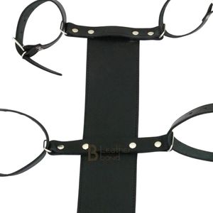 Cowhide Leather Wrist and <b>Thigh</b> <b>Cuffs</b> with Soft Padding and Buckle Closure - Product Image 1