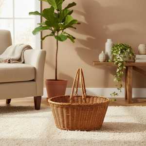 Panier de rangement en rotin tressé pour usage domestique - Panier décoratif artisanal en rotin tressé pour fleurs fraîches au meilleur prix en Inde - Product Image 2