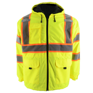 Vestes de sécurité haute visibilité personnalisées, chaudes, coupe-vent et réfléchissantes, avec plusieurs poches pour hommes - Product Image 2