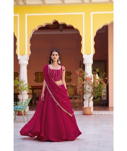 Conjunto de Lehenga Choli de Seda Fendyy Tradicional India, Ropa Étnica para Bodas y Fiestas, Vestido Elegante y Cómodo para Mujer - Product Image 1
