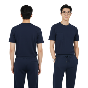 ชุดยูนิฟอร์มแพทย์ชายแบบขายส่ง เสื้อแขนสั้นและกางเกงจ็อกเกอร์ ผ้าเนื้อนุ่มยืดหยุ่น น้ำหนักเบา สำหรับแพทย์และพยาบาล - Product Image 1