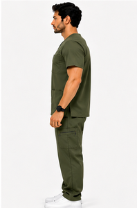 Ensemble de blouses médicales pour hommes tendance avec pantalon jogger, uniforme d'infirmier respirant en spandex, tenue de travail hospitalière, logo personnalisé, durable - Product Image 3