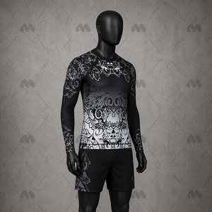 Camiseta Deportiva de Manga Larga para Hombre, Estilo Rash Guard, para MMA, Gimnasia y Entrenamiento, con Logotipo Personalizado, Tejido de Poliéster/Algodón - Product Image 6