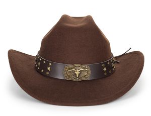 Chapeau de cowboy occidental pour hommes et femmes, chapeau Fedora classique à enrouler avec ceinture à boucle, vente en gros OEM - Product Image 1
