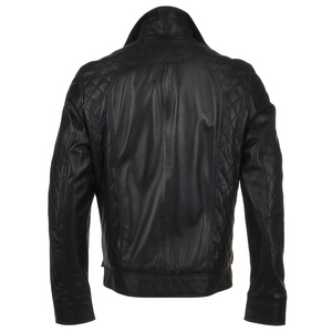 Chaqueta de Cuero con Revestimiento Clásico para Hombre, Diseño Moderno, con Cuello Alto y Logotipo Frontal - Product Image 5