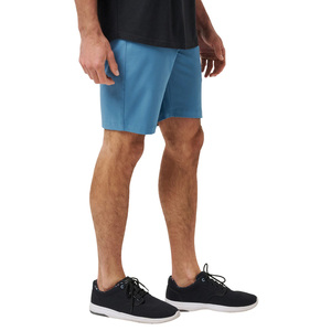 Wholesale Men's Custom Solid Blue Canvas Mid Waist Elastic Breathable Casual <b>Shorts</b> with Pockets Polyester/Cotton <b>Spark</b> Clothing - Product Image 3