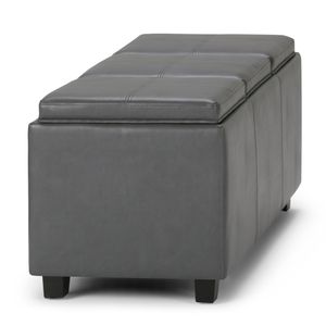 Avalon pietra Grey Storage Ottoman elegante sgabelli e pouf prodotto - Product Image 5
