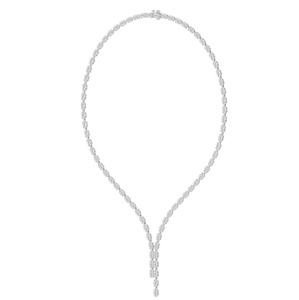 Elegante Collar Largo con Diamante Ovalado de Corte Escalonado de 24.34 ctw, Cultivado en Laboratorio, en Oro Rosa de 9K - Product Image 4