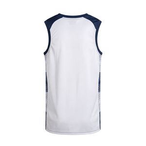 Camiseta de Baloncesto Blanca Lisa, Malla de Poliéster Transpirable, Cuello Redondo, Sin Mangas, Chaleco Deportivo de Alto Rendimiento para Entrenamiento - Product Image 2