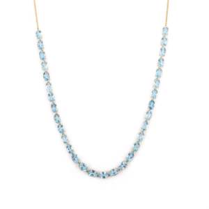 Natural Blue Topaz & Diamond Geometric Jewelry Set-Gold Plated White Gold Finish - Product Image 5
