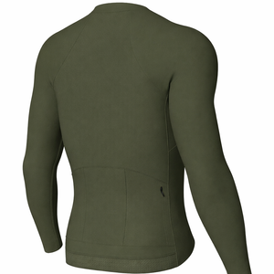 Maillot de cyclisme sans col pour homme TRIBON SPORTS, vert olive, fermeture éclair, réfléchissant, respirant, 100% polyester, sportif - Product Image 5