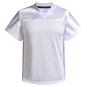 Blank <b>Football</b> Jerseys <b>White</b> Mesh <b>Football</b> Practice Jersey in Performance Polyester Lightweight Breathable with V Neck Design - Product Image 1