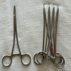 Sklar 90-2580 Heaney-Ballentine Forceps, 8" Curved & V.Mueller GL3121 Straight - Product Image 1