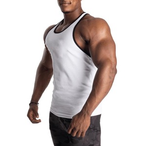 Camiseta sin mangas de algodón blanca para hombre, cuello redondo, informal, transpirable, de punto, color sólido, chaleco de fitness, camiseta de entrenamiento, sin mangas, para culturismo - Product Image 1