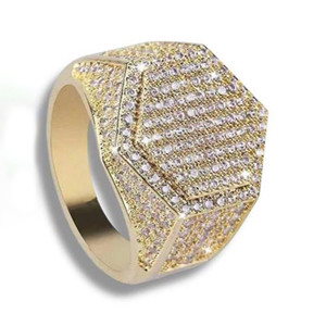 Men's Moissanite Diamond Cluster <b>Ring</b> 925 Sterling Silver Rhodium Plated Hip-Hop Art Deco Style Engagement Gift <b>Iced</b> Out Jewelry - Product Image 2