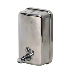 Distributeur de savon mural moderne en acier inoxydable pour salle de bain - Product Image 5