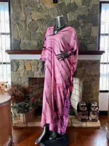 Vestido Caftán de Rayón con Estampado Shibori Boho Mangosteen, Talla Grande, Corte Holgado y Fluido, Atuendo de Playa para Mujer, Verano - Product Image 3