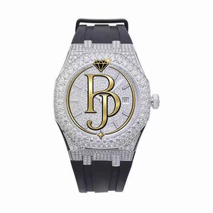 Montre-bracelet de luxe Briva en acier inoxydable, lunette noire, bracelet en caoutchouc, verre serti de pierres précieuses, cristal étincelant, élégante, à quartz 10 - Product Image 1