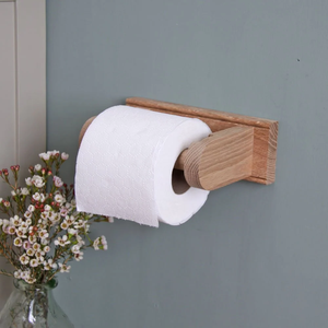 Portarrollos de Papel Higiénico de Madera, Moderno y Minimalista, Soporte de Pared para Papel Higiénico, de Una Sola Capa, Almacenamiento para Baño - Product Image 1