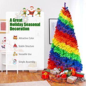 Albero di Natale Tradizionale di 2,1 Metri con Foglie Artificiali Pieghevoli e Supporto in Metallo - Product Image 2