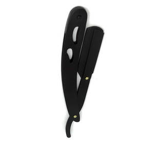 Navaja de Afeitar Recta de Una Sola Hoja Negra de Estilo Moderno para Afeitar la Cara y el Cuerpo, Incluye Funda de Cuero Gratis, 100% Acero Inoxidable - Product Image 3
