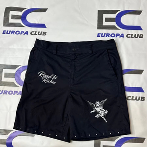 Pantalones Cortos de Mezclilla Holgados de Algodón para Hombre, Estilo Urbano, con Serigrafía de Alta Calidad, MOQ Bajo - Product Image 1