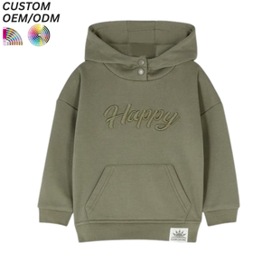 Full Zip up Baby Hoodies Round Neck 100% Cotton Knitted Breathable Casual Sweatshirts for Children - Product Image 6