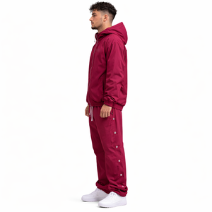 Veste à capuche rose personnalisée pour hommes, imperméable, légère, coupe-vent, streetwear, fournisseur en gros OEM, vestes pour hommes - Product Image 3