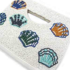 กระเป๋าทรงสี่เหลี่ยมทำมือพร้อมงานปักลายเปลือกหอยประดับลูกปัด - Product Image 3