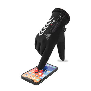 Gants d'hiver thermiques en cuir de vachette imperméables en tissu polyester coupe-vent pour le ski et le snowboard, antidérapants à doigts complets, vente en gros - Product Image 3
