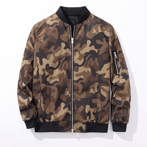 Blouson coupe-vent léger et ajusté pour homme, style bomber décontracté, en softshell, avec col montant et fermeture éclair, imperméable, vente en gros - Product Image 1