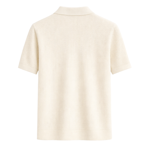 Polo côtelé pour homme à manches courtes en coton premium, texture douce, coupe ajustée, décontracté et élégant, idéal pour l'été, respirant, vente en gros - Product Image 5