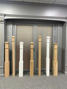 Poteau de rampe d'escalier en bois massif personnalisé, modèle Newel 4090P en peuplier apprêté, OEM ODM - Product Image 4