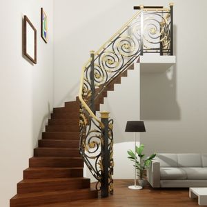 Barandilla Decorativa de Hierro Forjado para Escaleras de Casas – Diseños Elegantes, Duraderos y Seguros para Escaleras Interiores - Product Image 1