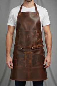 Genuine Leather Smell Proof Lightweight Machinist Apron Metal Lathe Protection Heavy Duty Workshop Safety Gear Cross Backs - Product Image 2