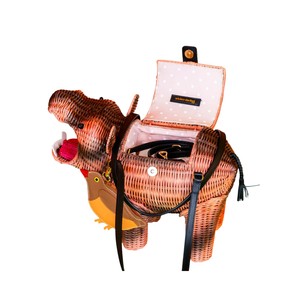Panier de rangement en rotin en forme d'hippopotame, organisateur en osier, boîte à jouets décorative au design animal, en fibre végétale, type tridimensionnel - Product Image 2