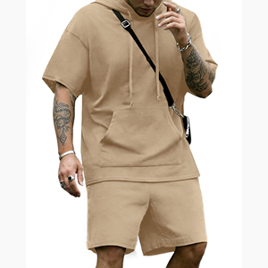Premium Quality Custom Hoodie And Shorts <b>Set</b> Men's With Pullover Style Durable And Soft Fabric Sport And Causal Wear Shorts <b>Sets</b> - Product Image 1