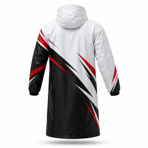 Veste de pluie à capuche imperméable personnalisée pour homme, en polyester enduit de PVC, doublée de polaire, coupe-vent, pour le travail en extérieur - Product Image 2