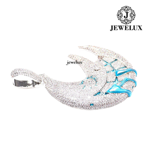 Jewelux <b>Moon</b> Pendant 925 Silver Rhodium Plated <b>Crystal</b> Rhinestone Micro Insert Themed Luxury Unisex Everyday Wear From India - Product Image 1